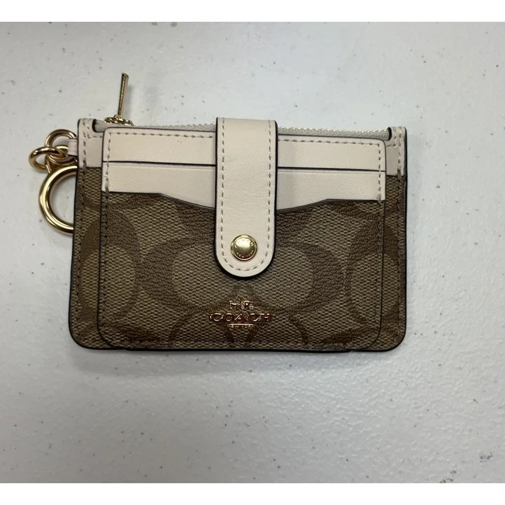 New COACH Signature Wallet & Card Case Set Authentic Key ring  NWOT
